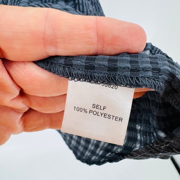 Current Air Black Check Flutter Sleeve Blouse Size XS Lightweight Boho Chic - Picture 5 of 7